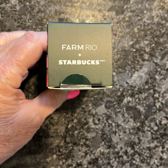 Farm Rio & Starbucks Collab Cold Cup Key Chain Tropical Leaves Colorful Fun New - Picture 4 of 6